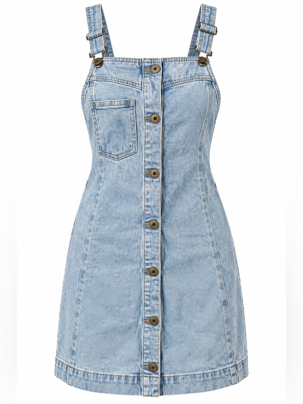 Mile End Jeans Overall Dress Y2K Button Front Pinafore Jumper Size 12